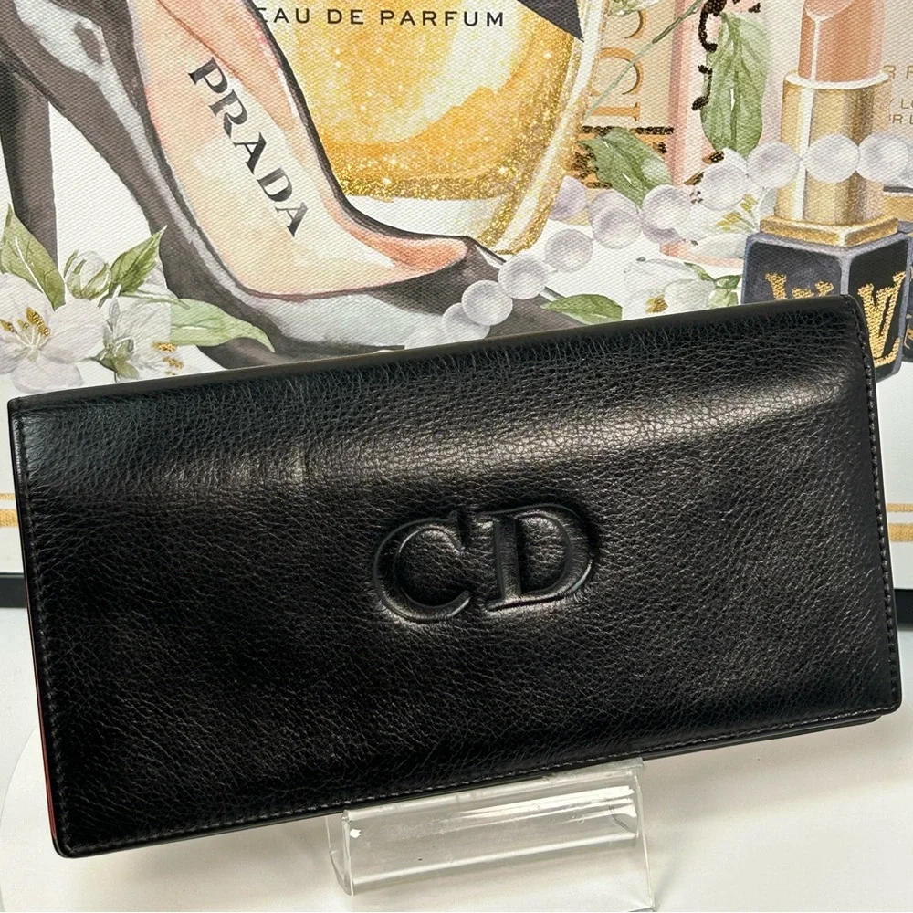 Christian Dior Leather Slim Long Wallet 🖤❤️